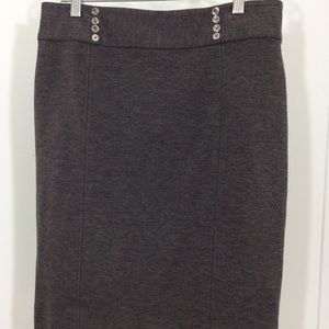 Womens Pencil Skirt Size 8 Gray Button Details
